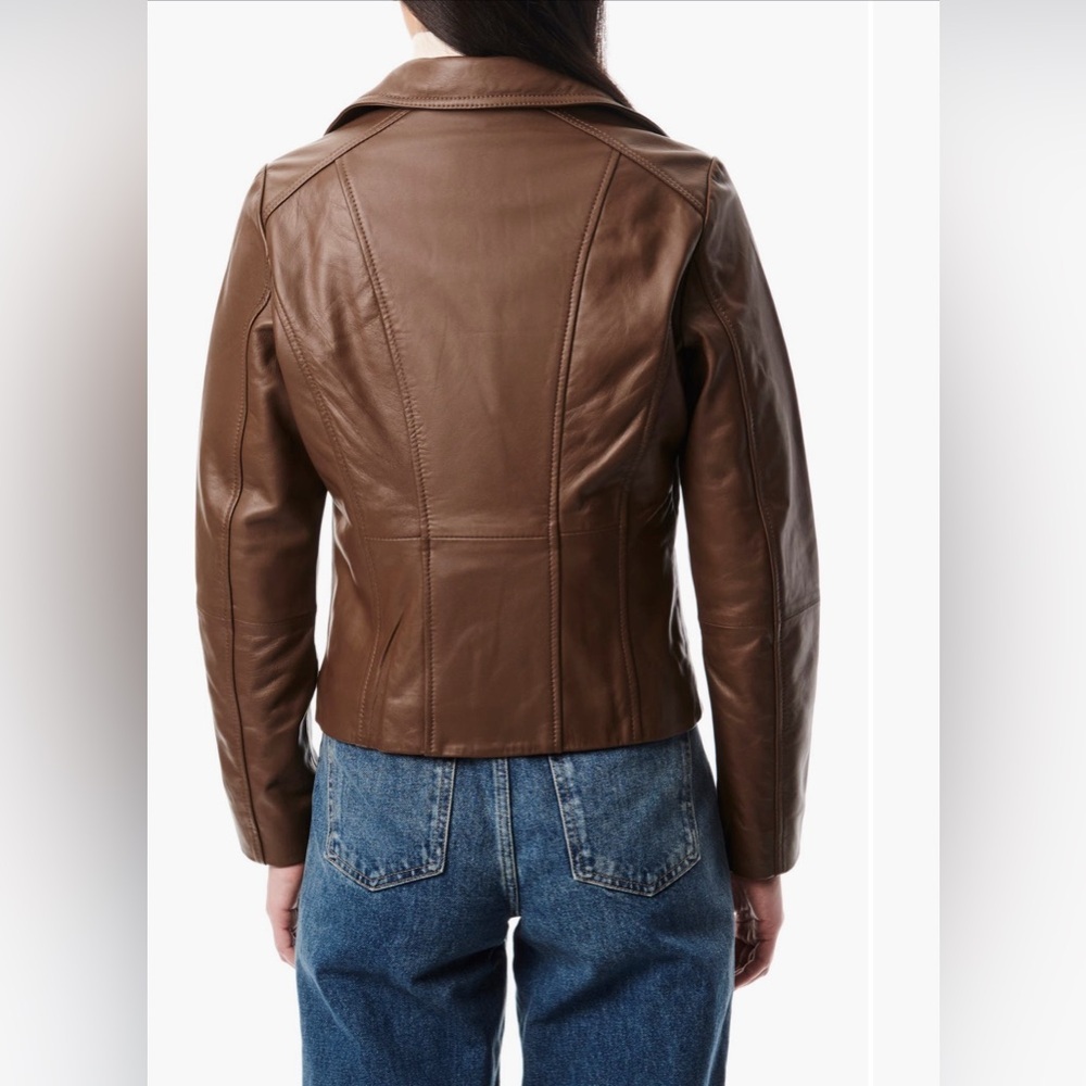Bernardo Brown Leather Moto Jacket - Picture 2 of 9